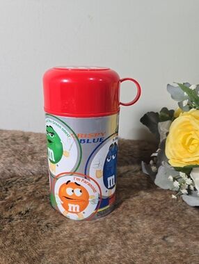 M&M'S Party Snack Canister with Red Lid and Colorful Characters
